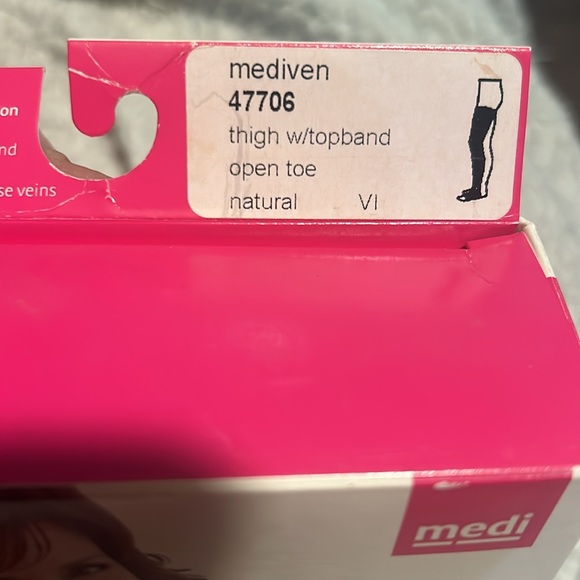 Mediven 47706 thigh w/topband open toe Natural VI 20-30mmHg compression stocking - Picture 2 of 5